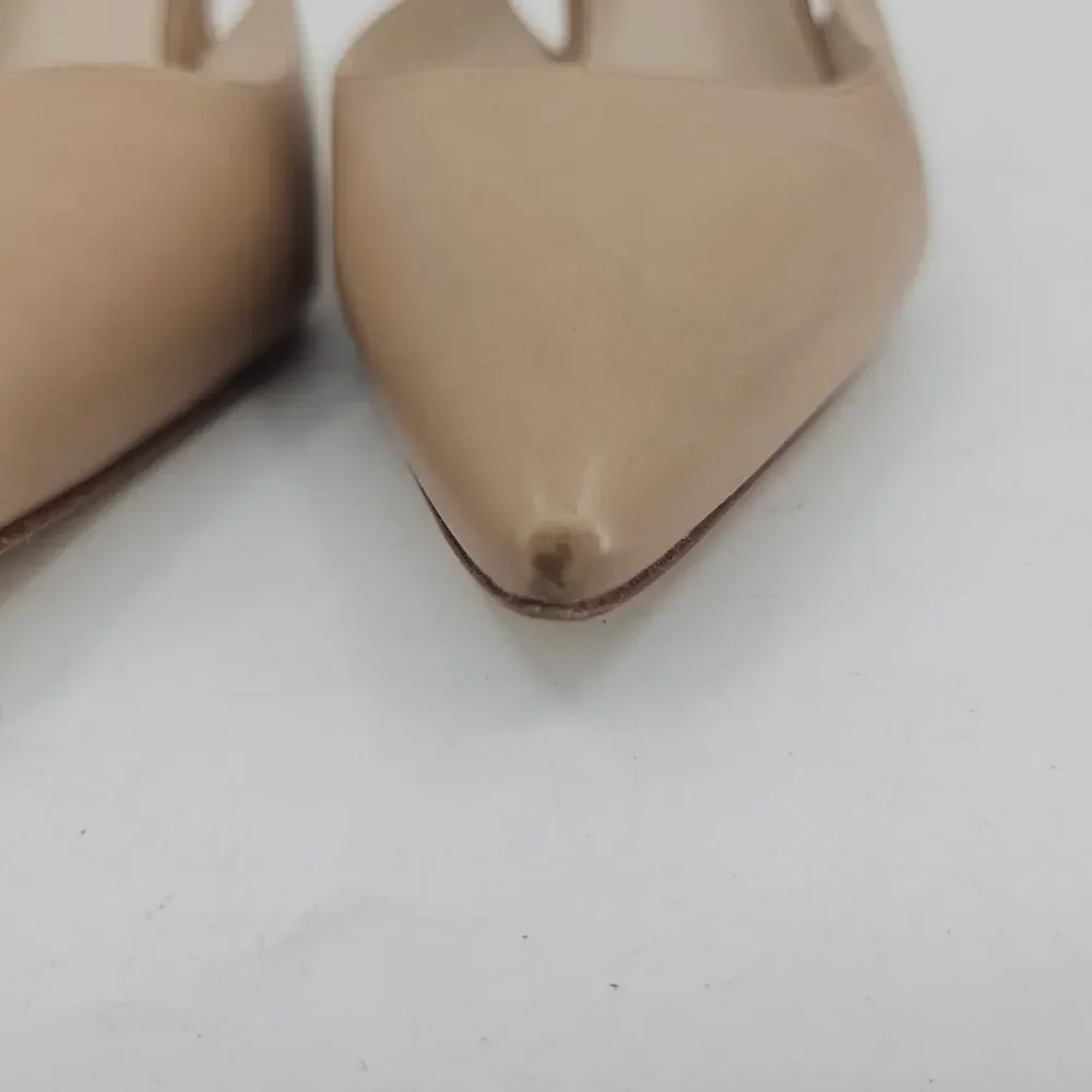 Cole Haan Nude Leather Slingback Heels Size 10 B Old Money Minimalist Corpcore